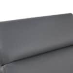 Gray and Silver Italian Leather Loveseat with Steel Legs