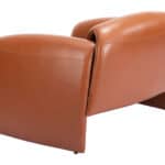 Modern Brown Faux Leather Chair with Steel Frame and Armrests 16 Modern Brown Faux Leather Chair with Steel Frame and Armrests