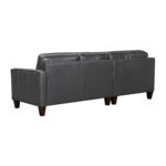 Black Leather L-Shaped Corner Sectional with Square Arms