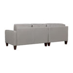 Gray Leather L Shaped Three Piece Corner Sectional Sofa