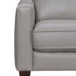 Gray Leather L Shaped Three Piece Corner Sectional Sofa
