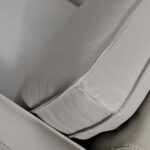 Gray Leather L Shaped Three Piece Corner Sectional Sofa