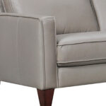 Gray Leather L Shaped Three Piece Corner Sectional Sofa