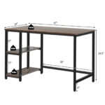 55 Inch Adjustable Computer Desk with Storage Shelves Coffee 25 55 Inch Adjustable Computer Desk with Storage Shelves Coffee