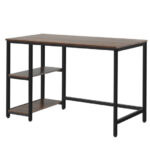 55 Inch Adjustable Computer Desk with Storage Shelves Coffee 28 55 Inch Adjustable Computer Desk with Storage Shelves Coffee