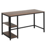 55 Inch Adjustable Computer Desk with Storage Shelves Coffee 17 55 Inch Adjustable Computer Desk with Storage Shelves Coffee