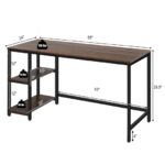 55 Inch Adjustable Computer Desk with Storage Shelves Coffee 18 55 Inch Adjustable Computer Desk with Storage Shelves Coffee