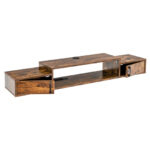 55 Inch Wall-Mounted Floating TV Stand with Power Outlet