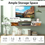 55 Inch Wall-Mounted Floating TV Stand with Power Outlet