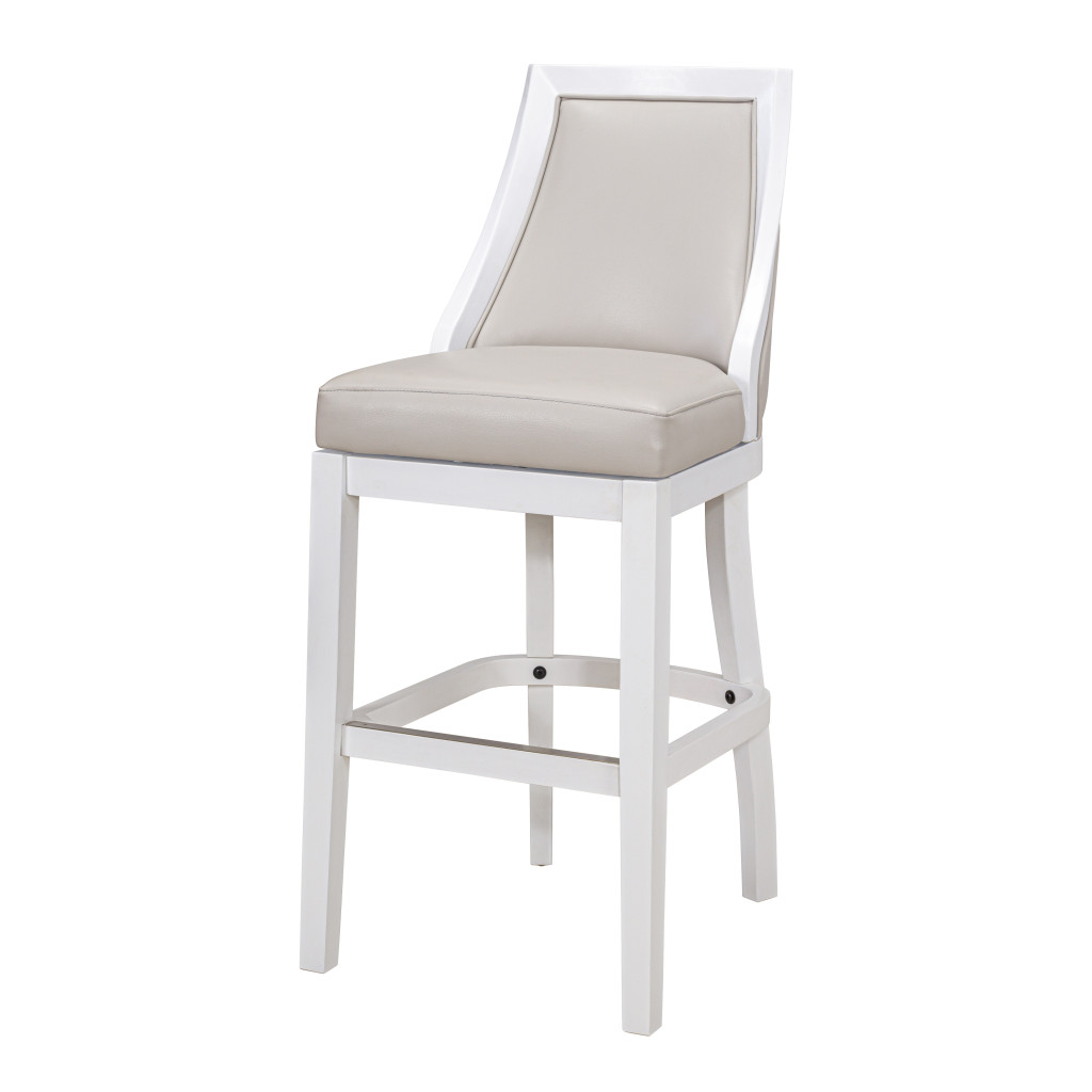 31-Inch Gray and White Modern Swivel Bar Stool 3 31-Inch Gray and White Modern Swivel Bar Stool - Image 3