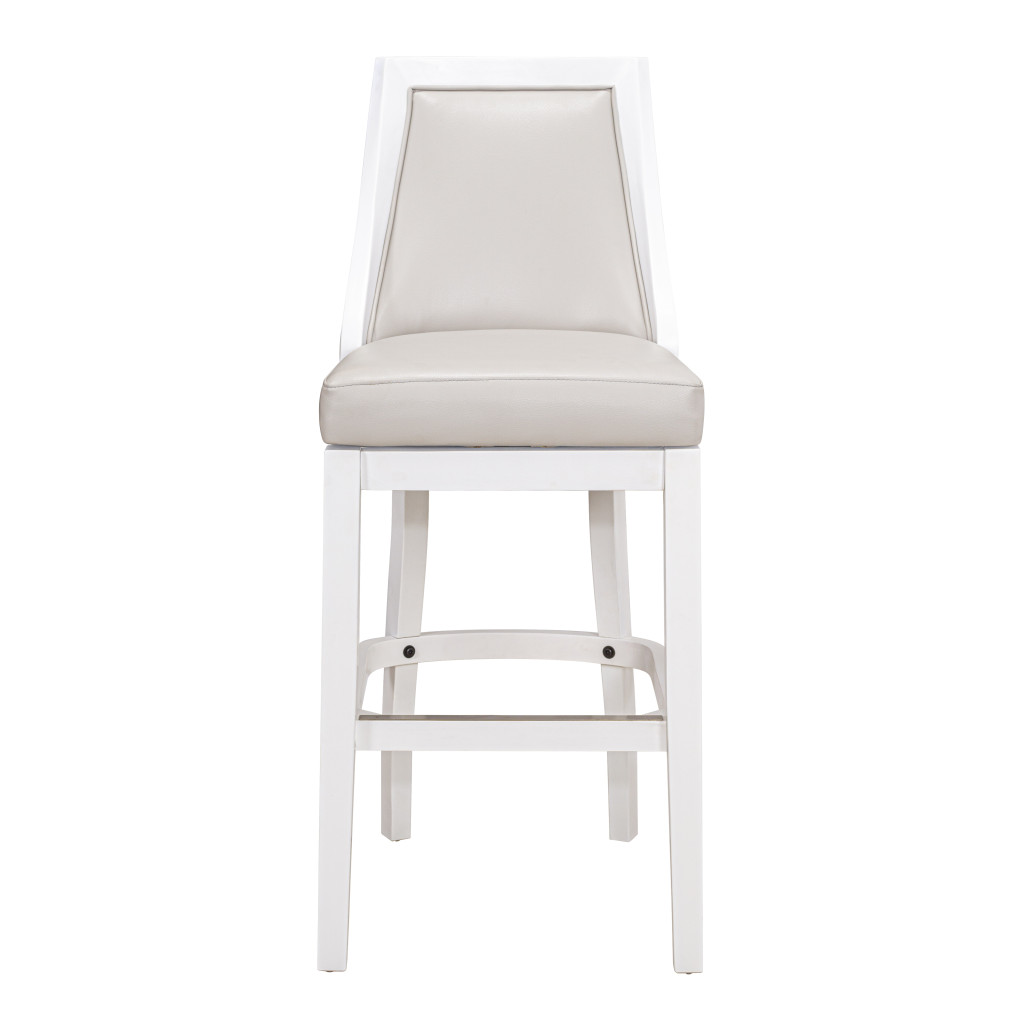 31-Inch Gray and White Modern Swivel Bar Stool 2 31-Inch Gray and White Modern Swivel Bar Stool - Image 2