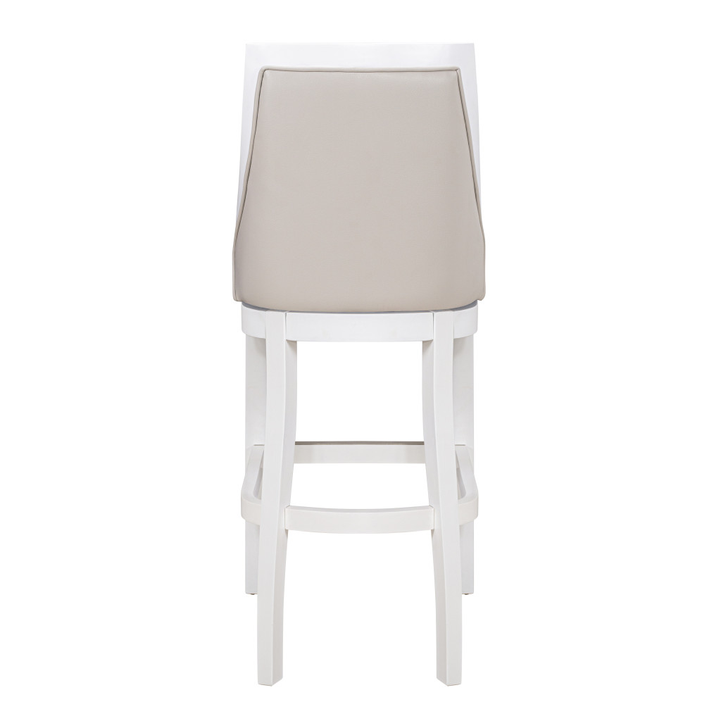 31-Inch Gray and White Modern Swivel Bar Stool 4 31-Inch Gray and White Modern Swivel Bar Stool - Image 4