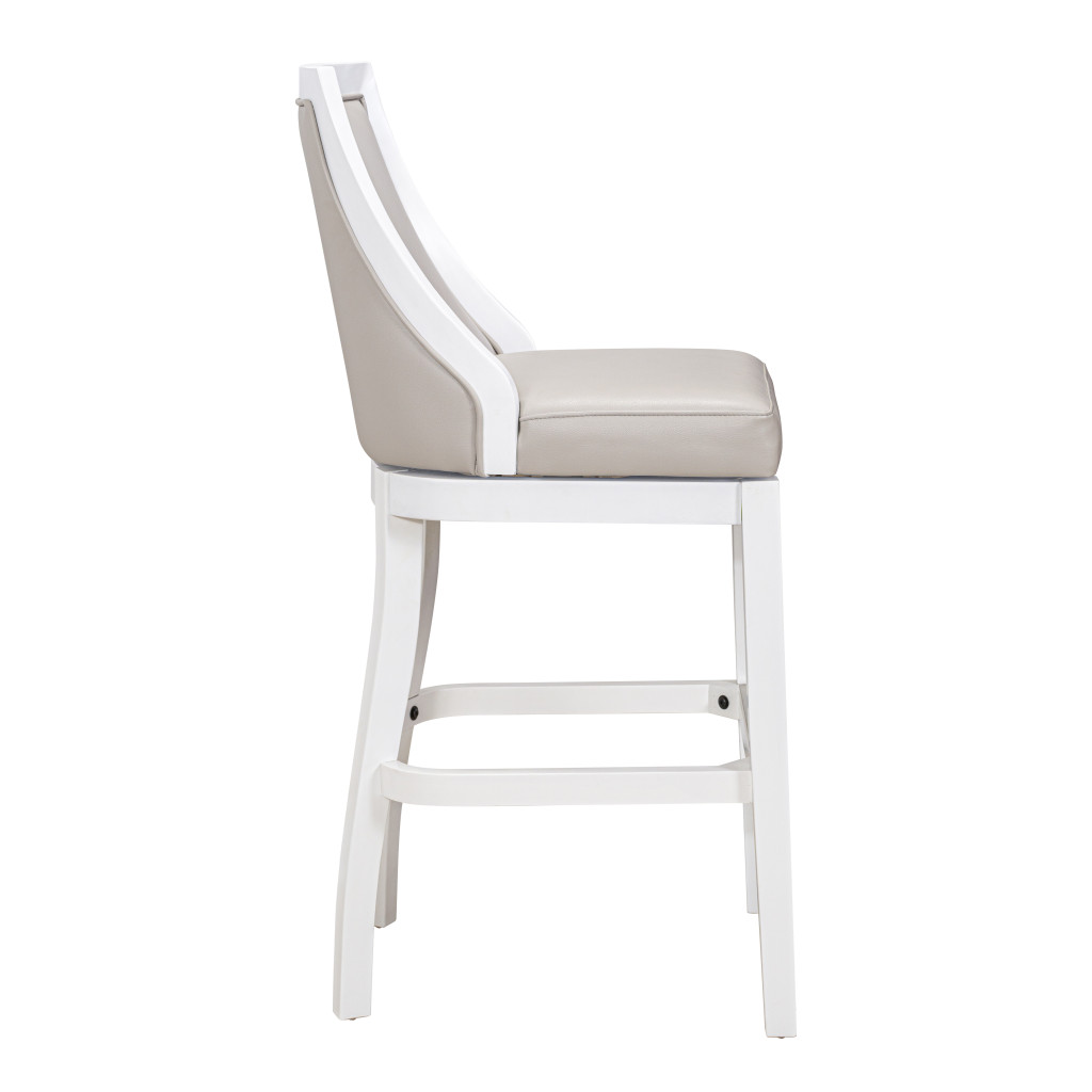 31-Inch Gray and White Modern Swivel Bar Stool 5 31-Inch Gray and White Modern Swivel Bar Stool - Image 5