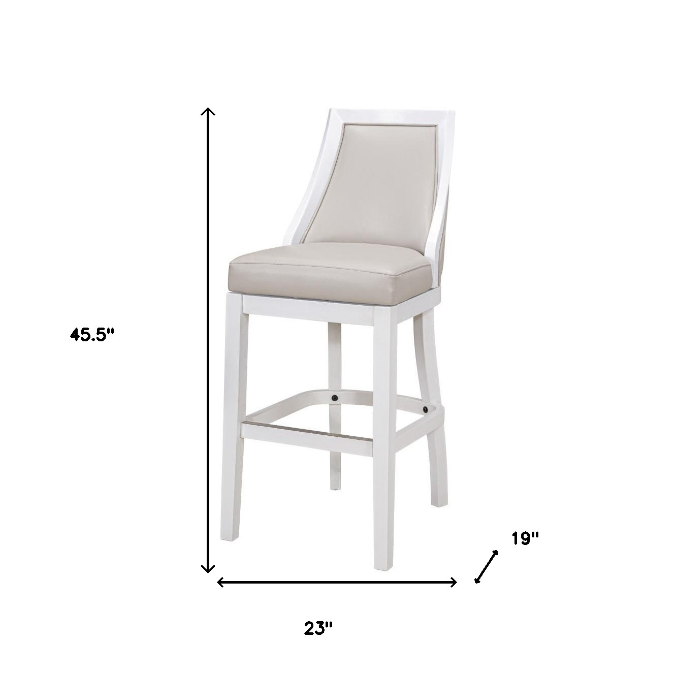 31-Inch Gray and White Modern Swivel Bar Stool 9 31-Inch Gray and White Modern Swivel Bar Stool - Image 9