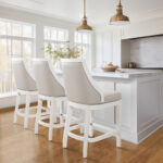 26 Inch Gray and White Swivel Counter Height Bar Stool 13 26 Inch Gray and White Swivel Counter Height Bar Stool