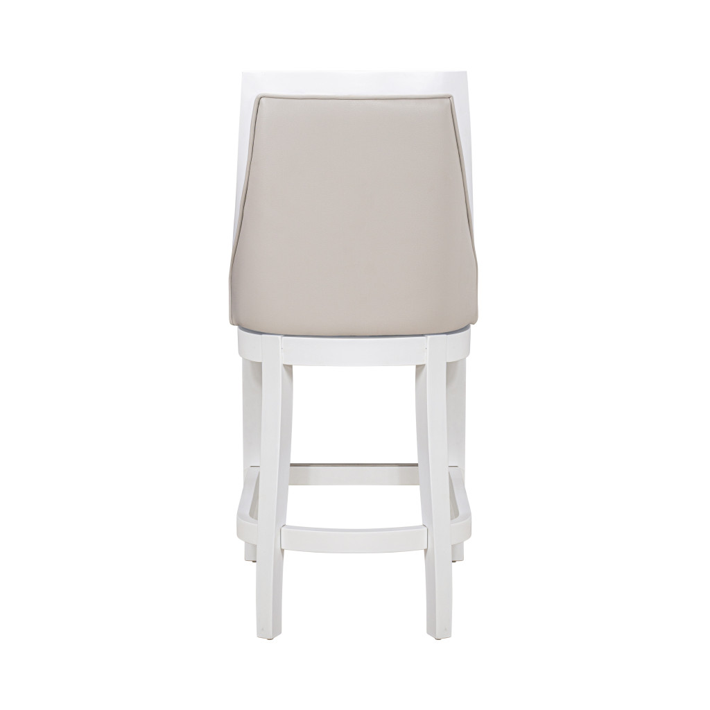 26 Inch Gray and White Swivel Counter Height Bar Stool 5 26 Inch Gray and White Swivel Counter Height Bar Stool - Image 5