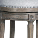 31 Inch Gray Wood Swivel Backless Bar Height Bar Stool