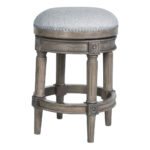 26-Inch Gray Wood Swivel Backless Counter Height Bar Stool 9 26-Inch Gray Wood Swivel Backless Counter Height Bar Stool