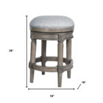 26-Inch Gray Wood Swivel Backless Counter Height Bar Stool 16 26-Inch Gray Wood Swivel Backless Counter Height Bar Stool