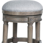 26-Inch Gray Wood Swivel Backless Counter Height Bar Stool 12 26-Inch Gray Wood Swivel Backless Counter Height Bar Stool