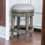 26-Inch Gray Wood Swivel Backless Counter Height Bar Stool 11 26-Inch Gray Wood Swivel Backless Counter Height Bar Stool