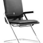 Ergonomic Faux Leather Conference Chairs with Chrome Frame (Set of 2)