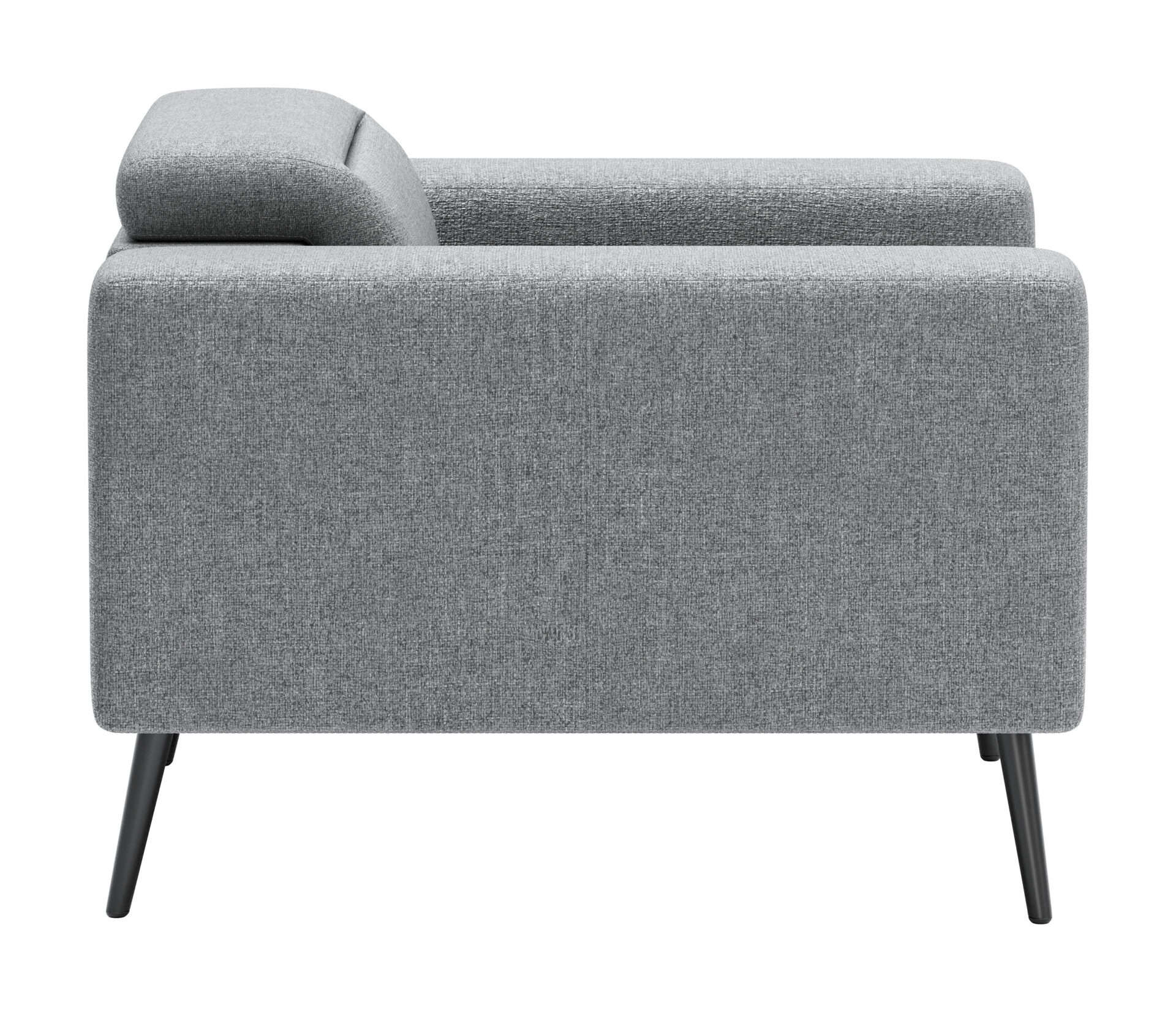 Comfy Dark Gray Armchair with Wood Legs and Polyester Fabric 4 Comfy Dark Gray Armchair with Wood Legs and Polyester Fabric - Image 4