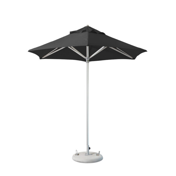 9' Black Polyester Round Market Patio Umbrella
**Rewritten Name:** Black Round Polyester Patio Umbrella, Market Style, 9'