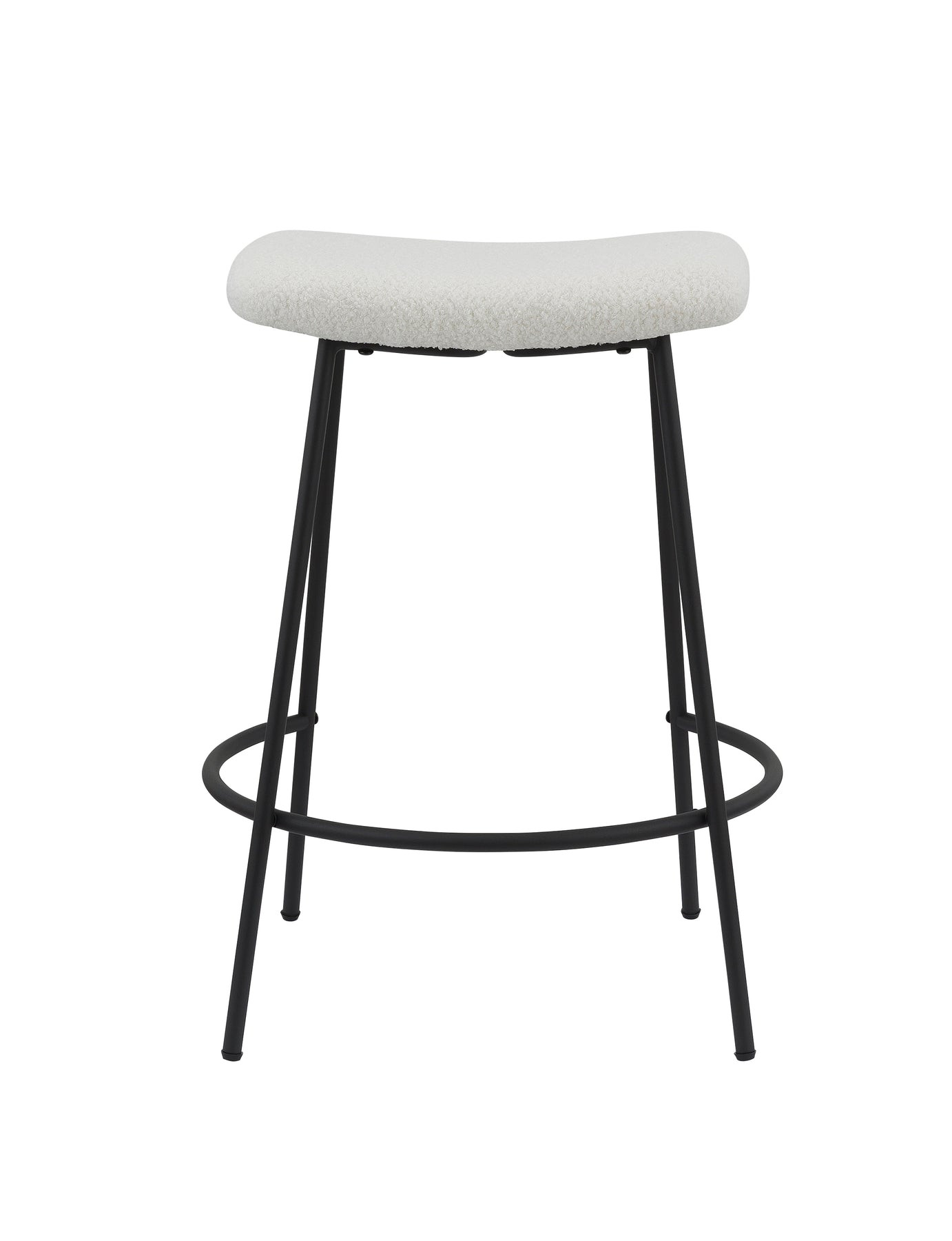 26 Inch White Faux Sherpa Backless Bar Stools (Set of 2) 4 26 Inch White Faux Sherpa Backless Bar Stools (Set of 2) - Image 4