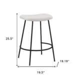 26 Inch White Faux Sherpa Backless Bar Stools (Set of 2) 14 26 Inch White Faux Sherpa Backless Bar Stools (Set of 2)