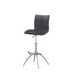 26-30 Inch Adjustable Gray Faux Leather Modern Bar Stools (Set of 2) 6 26-30 Inch Adjustable Gray Faux Leather Modern Bar Stools (Set of 2)