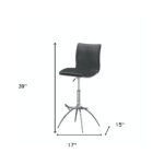26-30 Inch Adjustable Gray Faux Leather Modern Bar Stools (Set of 2) 8 26-30 Inch Adjustable Gray Faux Leather Modern Bar Stools (Set of 2)