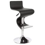 28-Inch Adjustable Modern Black And Silver Faux Leather Bar Stool 7 28-Inch Adjustable Modern Black And Silver Faux Leather Bar Stool