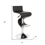 28-Inch Adjustable Modern Black And Silver Faux Leather Bar Stool 10 28-Inch Adjustable Modern Black And Silver Faux Leather Bar Stool