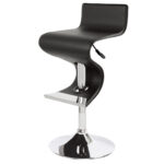 28-Inch Adjustable Modern Black And Silver Faux Leather Bar Stool 9 28-Inch Adjustable Modern Black And Silver Faux Leather Bar Stool