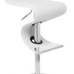 28 Inch White Faux Leather Modern Adjustable Height Bar Stool 6 28 Inch White Faux Leather Modern Adjustable Height Bar Stool
