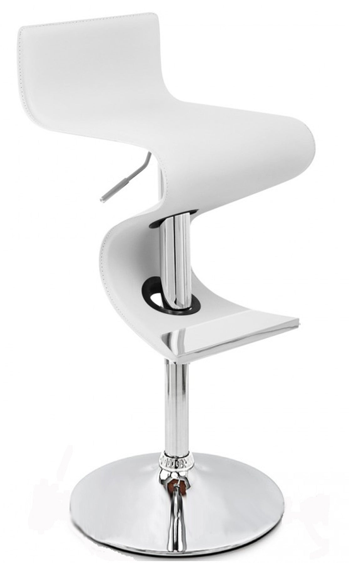 28 Inch White Faux Leather Modern Adjustable Height Bar Stool 1 28 Inch White Faux Leather Modern Adjustable Height Bar Stool
