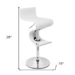 28 Inch White Faux Leather Modern Adjustable Height Bar Stool 10 28 Inch White Faux Leather Modern Adjustable Height Bar Stool