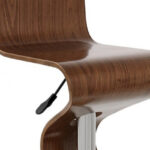 28-Inch Modern Brown And Silver Adjustable Faux Leather Bar Stool