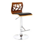 Adjustable Black Brown and Silver Modern Low Back Bar Stool 7 Adjustable Black Brown and Silver Modern Low Back Bar Stool