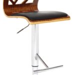 Adjustable Black Brown and Silver Modern Low Back Bar Stool 8 Adjustable Black Brown and Silver Modern Low Back Bar Stool