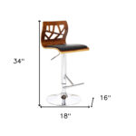 Adjustable Black Brown and Silver Modern Low Back Bar Stool 10 Adjustable Black Brown and Silver Modern Low Back Bar Stool