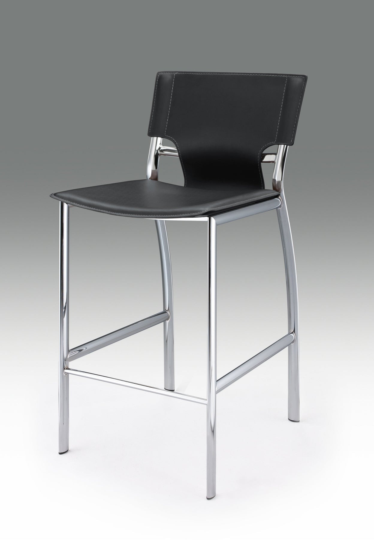 25" Gray and Silver Modern Faux Leather Bar Stools, Set of 2 7 25" Gray and Silver Modern Faux Leather Bar Stools, Set of 2 - Image 7