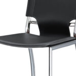 25" Gray and Silver Modern Faux Leather Bar Stools, Set of 2 12 25" Gray and Silver Modern Faux Leather Bar Stools, Set of 2