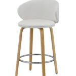 26 Inch Modern White Faux Leather and Metal Bar Stools (Set of 2)