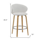26 Inch Modern White Faux Leather and Metal Bar Stools (Set of 2)