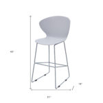 26 Inch Gray Low Back Modern Counter Height Bar Stools (Set of 2)