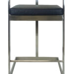 26-Inch Black and Silver Modern Faux Leather Bar Stool