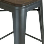 30 Inch Brown and Gunmetal Backless Bar Stools (Set of 4)