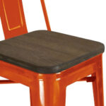 30 Inch Brown and Orange Modern Bar Stools with Footrest (4)